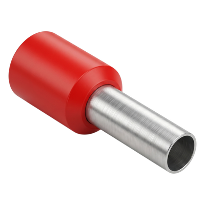 EPCOM POWERLINE - Conector Ferrule / 18AWG (1.0 mm²) / Latón Estañado / Aislamiento PVC Rojo / Punta 8 mm (0.31 in) / 25 Piezas