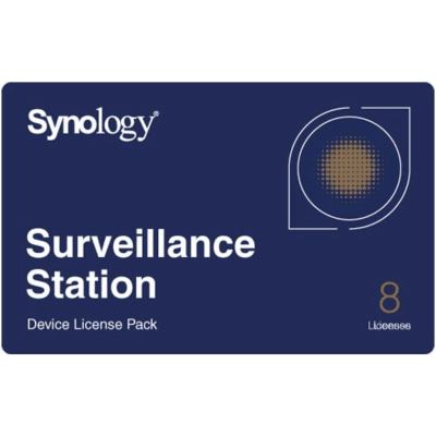 SYNOLOGY - Licencias de Dispositivos de Vigilancia Synology | Paquete de 8 Licencias | Compatibilidad con Cámaras IP, Módulos de E/S, Altavoces IP | Gestión Centralizada CMS | Licencias Predeterminadas Incluidas.