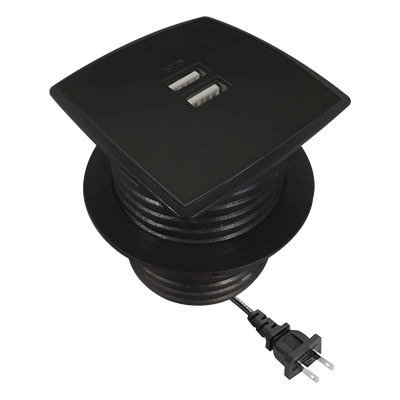 THORSMAN - Caja Cuadrada Multy USB / 2 Puertos USB 5V/2A / Cable 1.5m (4.9 ft) / ABS V0 Ignífugo / NOM-ROHS-UL94