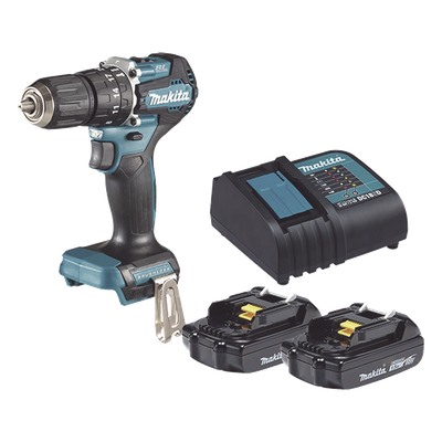 MAKITA - Taladro Rotomartillo Inalámbrico / 18V / 1,700 RPM / 40 N.m / Mandril 13 mm (1/2') / Motor Sin Escobillas / 2 Baterías 1.5 Ah