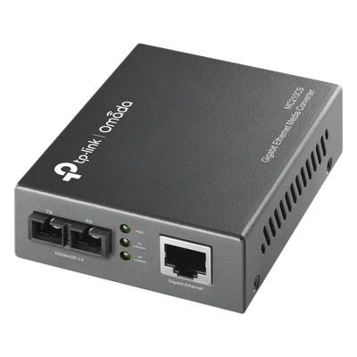TP-LINK - Convertidor de Medios Fibra Óptica / Monomodo 20 km (12.4 mi) / Gigabit Ethernet RJ45 / Puerto SC / Plug and Play