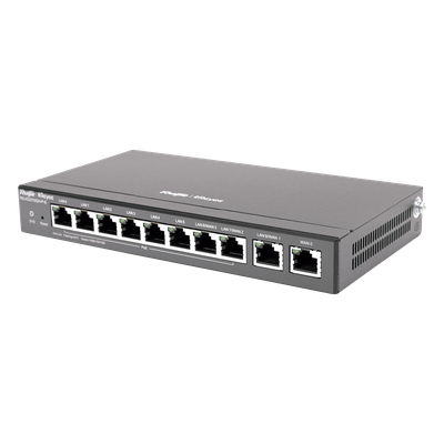 RUIJIE - Router Balanceador SD-WAN / 1.5 Gbps / 350 Usuarios / 8 Puertos Gigabit PoE+ 110W / 4 WAN / Gestión en Nube