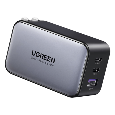 UGREEN - Cargador de Pared / 65 W / 3 Puertos / 2 USB-C + 1 USB-A / GaN II / PD 3.0 / QC 4.0+ / Enchufe Plegable