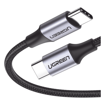 UGREEN - Cable USB-C a USB-C / 1 Metro (3.28 Pies) / 60W PD / 480 Mbps / Nylon Trenzado / Aluminio