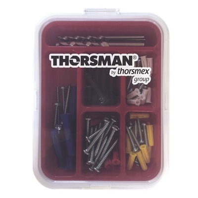 THORSMAN - Kit de Fijación en Concreto / Doble Expansión 4 Direcciones / 104 Piezas / Guía Incluida / Anti-Giro