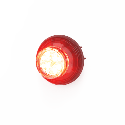 ECCO - Estrobo Oculto de 12 LED, Rojo/Claro, Bisel Negro, Lente Transparente