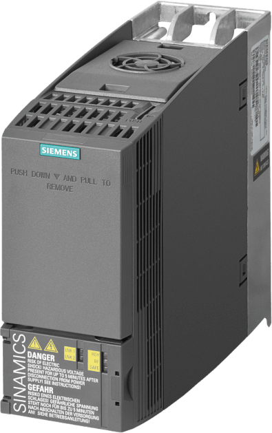 SIEMENS - Variador de Frecuencia SINAMICS G120C / 4.00 kW (5.00 HP) / 380-480V / PROFINET + EtherNet/IP / 6 Entradas Digitales / Control Vector sin Sensor / IP20 / Clase IE2