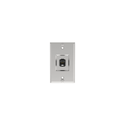PANDUIT - Placa de Pared Telefónica, Salida de 1 Puerto Keystone, Con Jack Cat5e Estilo TP, de Acero Inoxidable