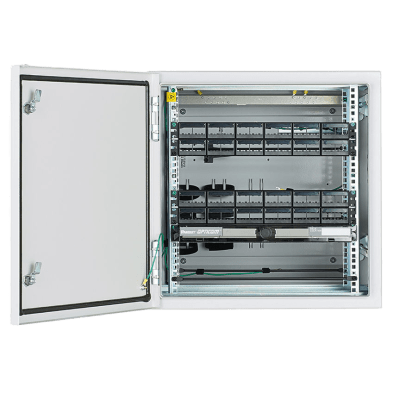 PANDUIT - Gabinete Industrial Preconfigurado de Montaje en Pared, Fabricado en Acero Bajo en Carbono, Protección NEMA 4/4X/12 IP66, de 12 UR, Color Gris
