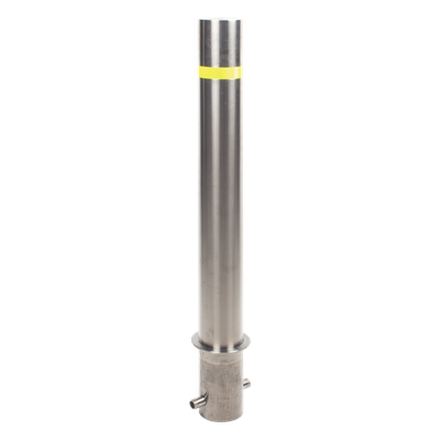ACCESSPRO - Bolardo Fijo / Acero Inoxidable 304 / 900 mm (35.4 in) / Diámetro 114 mm / Espesor 2 mm / Acabado Pulido