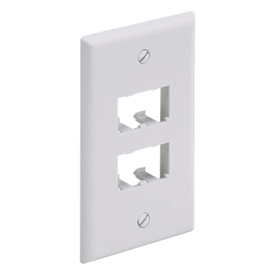 PANDUIT - Placa de Pared Vertical / 4 Puertos Mini-Com / ABS Blanco / 2.75 x 4.5 in / Profundidad 0.85 in