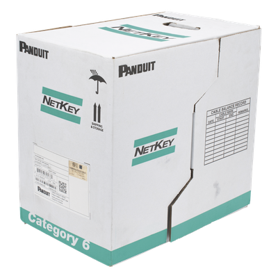 PANDUIT - Bobina de Cable UTP / Cat 5e / 24 AWG / 305 m (1000 pies) / PVC CM / 4 Pares / Cobre Sólido / Azul