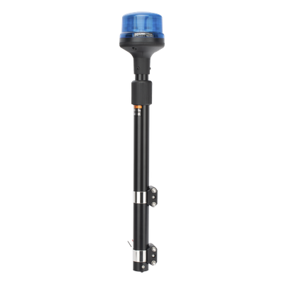 SIGNALPRO - Luz Telescópica para Motocicletas / 8 LED / Azul / 12~24 VCD / Perfil Bajo 88 mm / Certificación ECE R65 / SAE J845