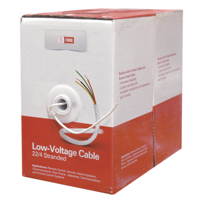 SFIRE - Cable 100% Cobre INDUSTRIAL/  4 x 22 AWG/ de color blanco / 305m / para aplicaciones en sistemas de Intrusión / Control de Acceso y TV Porteros