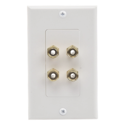 EPCOM PROAUDIO - Placa de Pared para Altavoces / 2 Canales / Postes Tipo Banana / Conectores Chapados en Oro / Estilo Decora 1 Unidad / 75 x 115 mm