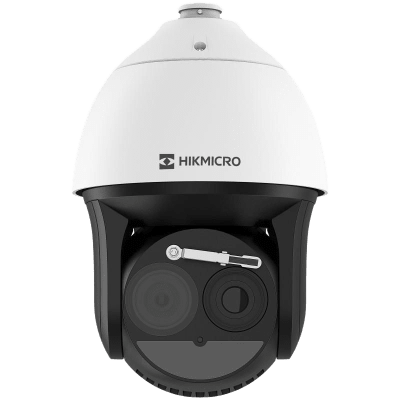 HIKVISION - PTZ IP Térmica y Óptica Biespectral: 384×288 (50 mm) + 4MP (40X) / IR 150 m / IP66 / Detección de Temperatura (-20°C a 150°C) / Perimetral VCA