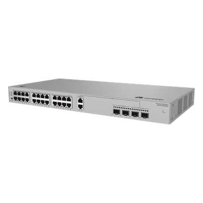 HUAWEI - Switch PoE Administrable Capa 3 / 24 Puertos Gigabit (22 PoE) / 2 Puertos 2.5GE PoE / 2 Puertos SFP+ 10GE / 400W PoE / 98 Gbps / iStack