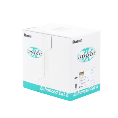 PANDUIT - Bobina de Cable UTP 305 Metros (1000 Pies) de Cobre, TX6000? PanNet, Reelex, Blanco, Categoría 6 Mejorado (23 AWG), PVC (CM), de 4 Pares