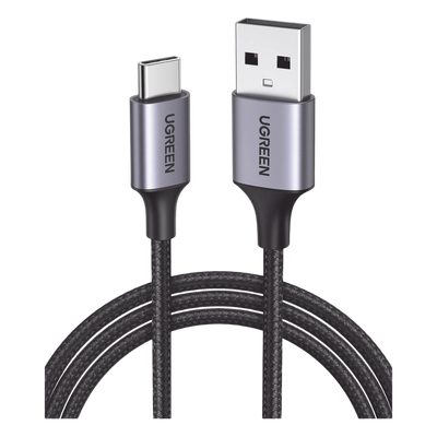 UGREEN - Cable USB-A a USB-C / 2 Metros (6.56 Pies) / 480 Mbps / Carga Rápida 18W / Nylon Trenzado / Aluminio