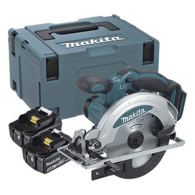 MAKITA - Sierra Circular Inalámbrica de 18V, Diámetro de Disco 6-1/2in, 3700 Rpm , Incluye 2 Baterías Li-Ion de 3.0 Ah, Cargador y Maletín.