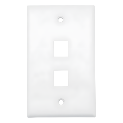 HIKVISION - Placa de Pared / 2 Puertos / UL 94 V-0 / 114x70x10 mm / 0.37x0.23x0.03 ft / 20 Piezas / Blanco