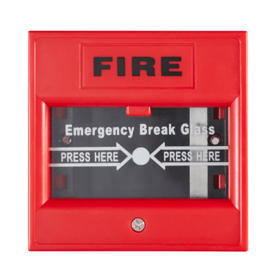 HIKVISION - Botón de Salida de Emergencia / Color Rojo con Leyenda "FIRE" / Interior / NO / NC
