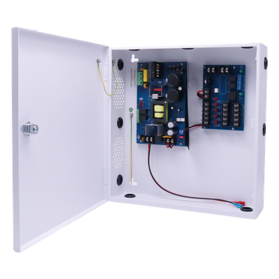 EPCOM POWERLINE - Fuente de Poder con Respaldo / 12VDC @ 10A / 8 Salidas Independientes / Conversión 115VAC a 12-24VDC / Batería 40Ah / Interfaz FACP / Supervisión AC y Batería / Montaje en Pared