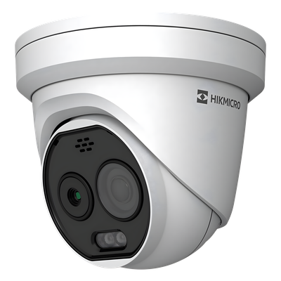 HIKVISION - Cámara Turret IP Bi-Espectral / Térmica 160×120 / Óptica 5 MP / -20°C a 150°C / VCA 3.0 / Vehículo 60 m / Humano 20 m