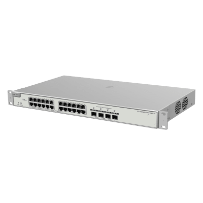 RUIJIE - Switch Administrable PoE+ / 24 Puertos Gigabit / 4 SFP+ 10 Gb / Capacidad 128 Gbps / 370 W PoE / Gestión Cloud