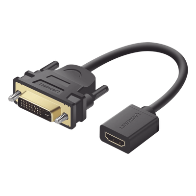 UGREEN - Adaptador DVI Macho a HDMI Hembra / Bidireccional / 1080P@60Hz / Cable 22 cm (8.66 in) / Triple Blindaje