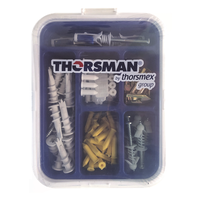 THORSMAN - Kit de Fijación para Yeso y Tabique Hueco / 91 Piezas / Carga 5-30 kg (11.02-66.14 lb) / Temperatura -50°C a 80°C (-58°F a 176°F) / Interiores