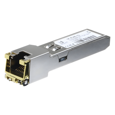 UBIQUITI - UFiber Módulo Ethernet RJ45 a SFP+ 1/10 Gbps, distancia hasta 100 m (1 Gbps) o 30 m (10 Gbps)