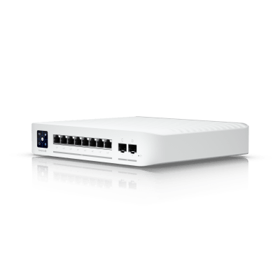 UBIQUITI - UniFi Switch Empresarial Capa 3 de 8 Puertos PoE 802.3af/at 2.5G + 2 Puertos 1/10G SFP+, 120W, Pantalla Informativa