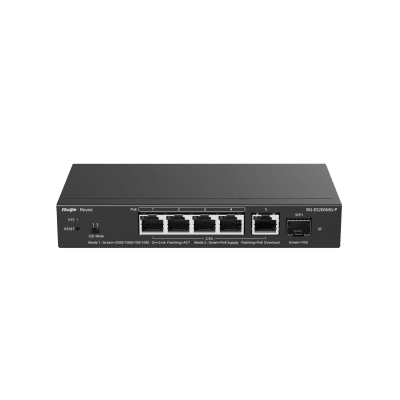 RUIJIE - Switch Administrable Capa2 PoE+ con 5 puertos Multi-Gigabit 2.5Gb, hasta 70w PoE