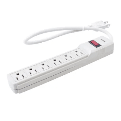 SURTEK - Multicontacto con Supresor de Picos 450 Joules, Voltaje de Entrada: 127 Vca NEMA 5-15P, Con 6 Salidas NEMA 5-15R.