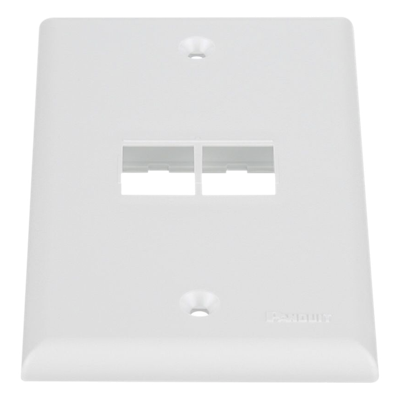 PANDUIT - Placa de Pared Vertical / 2 Puertos Keystone / Montaje Vertical / 69.8 x 114.3 mm / 2.75 x 4.5 pulg. / Blanco