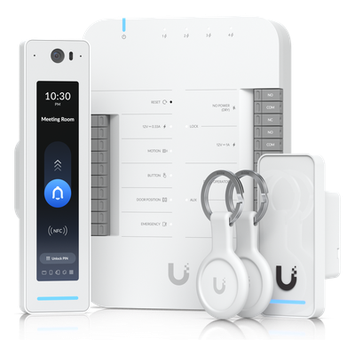 UBIQUITI - Kit de Control de Acceso / 1 Puerta / 6,000 Usuarios / IP55 / PoE++ / 5 Puertos Gigabit