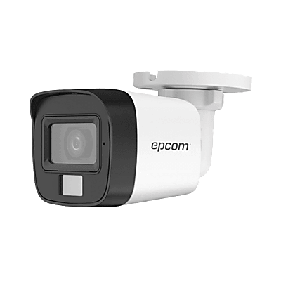 EPCOM PROFESSIONAL - [Dual Light + ColorVu] Bala TURBOHD 2 Megapixel (1080p) / Lente 2.8 mm / 30 mts IR EXIR + 20 mts Luz Blanca / Audiobidireccional / Exterior IP67 / Metal / dWDR