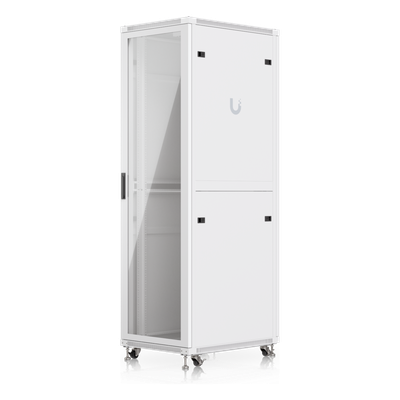 UBIQUITI - Gabinete Rack de Piso / 42U / 600 x 800 mm (31.5 in) / 800 kg (1763.7 lb) / Puerta de Vidrio Templado / Ventiladores Integrados / Ruedas con Bloqueo