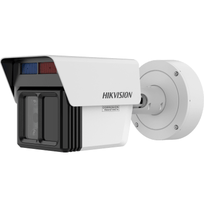 HIKVISION - [DeepinView X] Bala IP Triple Lente 4 MP + 2 MP +2 MP  / Lente Fijo 4 MM +12 MM + 25 MM / Analíticos de 120 Metros de Distancia con Protección Perimetral / 2 Micrófonos y 1 Bocina / IP67 / IK10 / DARKFIGHTER 2.0 / 120 Mts IR