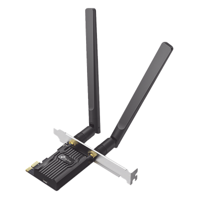 TP-LINK - Adaptador PCIe Wi-Fi 6 / AX1800 Mbps / Doble Banda 2.4/5 GHz / Bluetooth 5.2 / MU-MIMO 2x2 / WPA3 / Antenas 2 dBi Desmontables