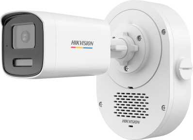 HIKVISION - [Dual Light + ColorVu] Bala IP 4 Megapixel / Lente 4 mm / 50 mts IR + 50 mts Luz Blanca / Micrófono Integrado / ACUSENSE Lite / Exterior IP67 / WDR 120 dB / PoE / Micro SD