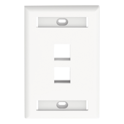 PANDUIT - Placa de Pared Vertical / 2 Puertos Keystone / 69.8 x 114.3 mm / 2.75 x 4.5 pulg. / Con Espacios para Etiquetas / Color Blanco