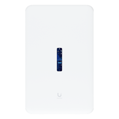 UBIQUITI - Cloud Gateway Montaje en Pared / Wi-Fi 6 Integrado / Enrutamiento 3.5+ Gbps / Switch PoE 420 W / Pantalla Táctil 4.7" / 18 Puertos / 10G SFP+