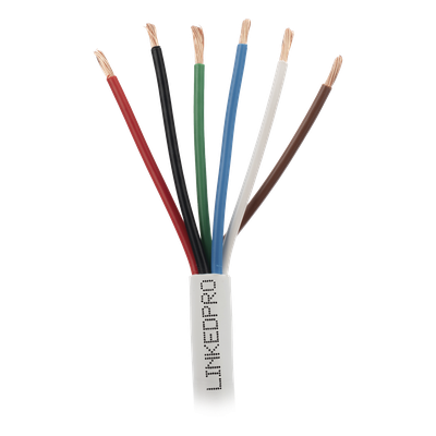 LINKEDPRO - Cable para Alarma / 6 Conductores / 18 AWG / CMR Riser / 305 m (1000 ft) / Blanco