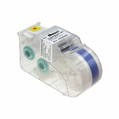 PANDUIT - Casete de Etiquetas de Poliéster de Cinta Continua, Color Blanco Sobre Azul, 12.7mm de Ancho x 7.6 Metros (24.93 Pies) de Largo
