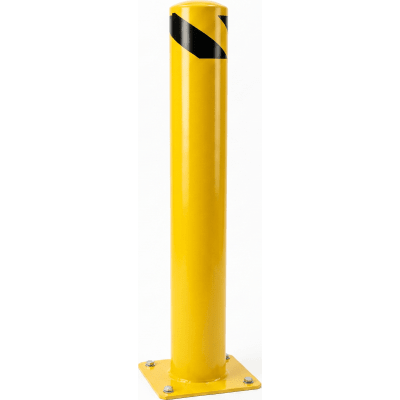 ACCESSPRO - Bolardo Fijo de Acero / Diámetro 114 mm / Altura 1250 mm / Pared 2 mm / Base Soldada 150 x 150 mm / Pintura en Polvo