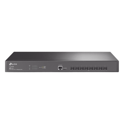TP-LINK - Switch Fibra Óptica L2+ / 8 Puertos SFP+ 10G / 160 Gbps / Sin Ventiladores / Montaje en Rack / Gestión Omada Centralizada