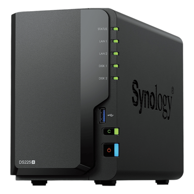 SYNOLOGY - NAS de 2 Bahías / Rendimiento 282/217 MB/s / Conectividad 2.5GbE y 1GbE / CPU Intel Celeron J4125 / RAM Expandible a 6 GB / Hasta 40 TB / USB 3.2 Gen 1