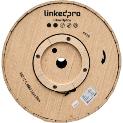 LINKEDPRO - Carrete de 4 Kilómetros de Fibra Óptica Aérea Mini ADSS (ASU) G.652D, Monomodo de 12 Hilos, Exterior, Span 80, Loose Tube